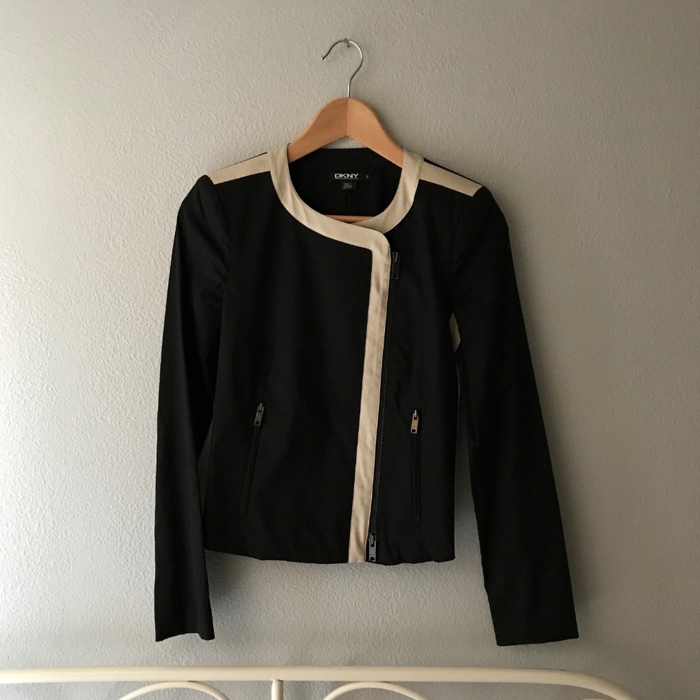 DKNY Moto Jacket w/ Stripe Detail (NWOT)
